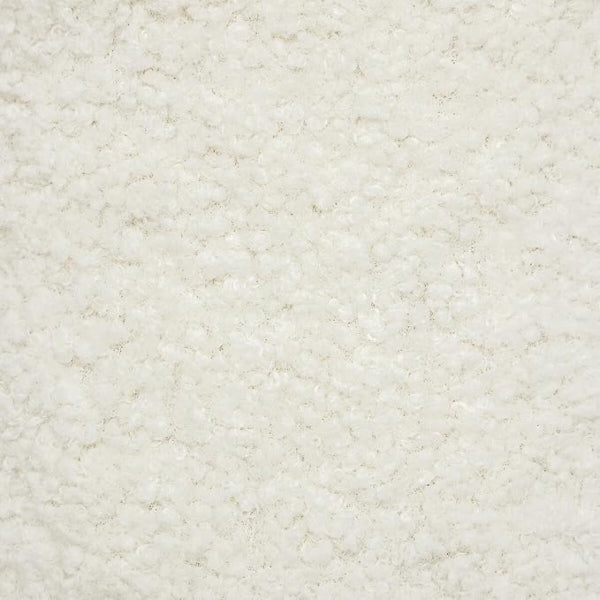 Plush Faux Sheepskin Footstool Ottoman – White