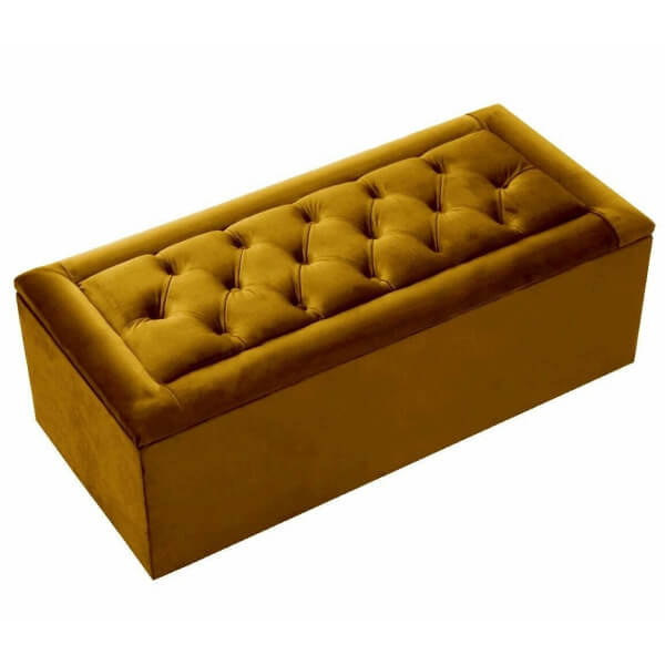 Luxury Large Chesterfield Gas Lift Plush soft Velvet Ottoman Box