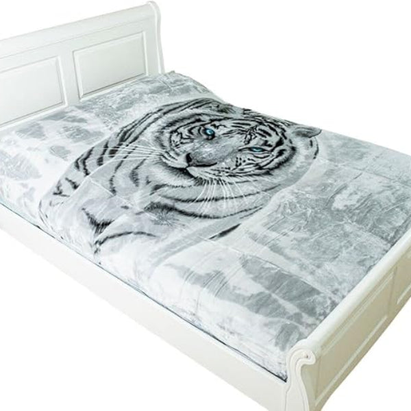 Mink Warm Sofa Bed Decor - Blankets for Couch and Bed - Printed Roll Mink Throw Sofa Bed Decor - Winter Warm Blanket Travel Bed (Moonlight Wolf, Double (150x 200 Cm))