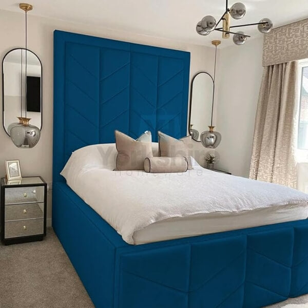 Luxury High Headboard Bed Ottoman Gas Lifts