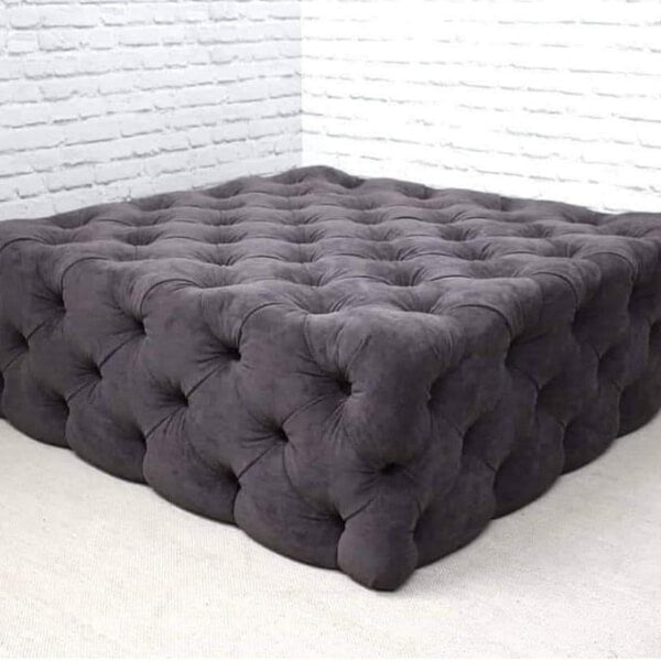 Chesterfield Deep Button Footstool Coffee Table Pouffe – Luxurious Upholstered Ottoman in Multiple Sizes