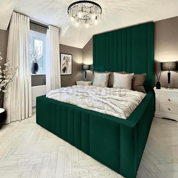 Luxury High Headboard Bed Ottoman Gas Lifts