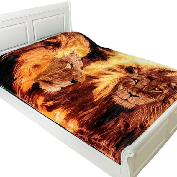 Mink Warm Sofa Bed Decor - Blankets for Couch and Bed - Printed Roll Mink Throw Sofa Bed Decor - Winter Warm Blanket Travel Bed (Moonlight Wolf, Double (150x 200 Cm))