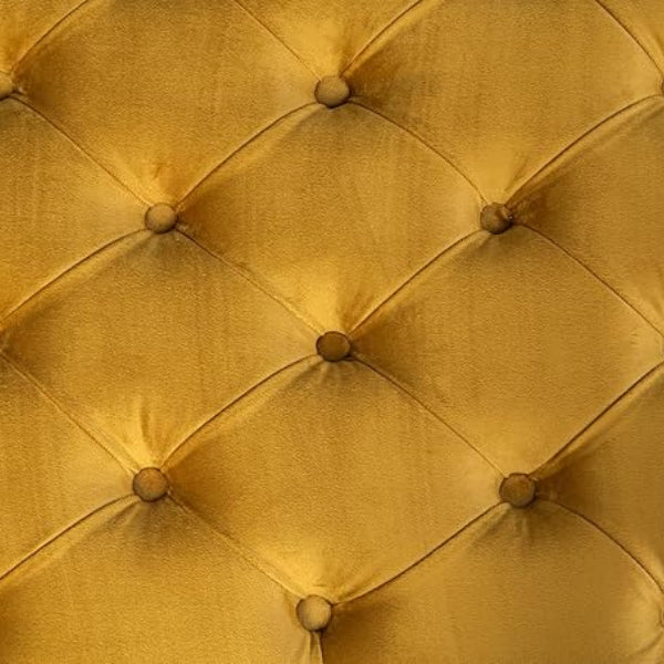 Chesterfield Plush Velvet Footstool – Luxury Padded Seat with Button-Tufted Design, Upholstered Ottoman with Choice of Wooden or Chrome Legs (Available in Multiple Sizes)