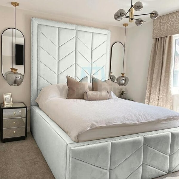 Luxury High Headboard Bed Ottoman Gas Lifts