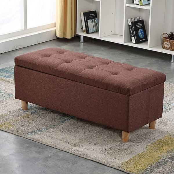 Aurea Button Tufted Storage Ottoman Bench – Modern Upholstered Design (Available in Different Colours & Sizes)