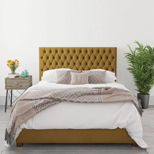 CHESTERFIELD NAPLES VELVET UPHOLSTERED BED FRAME DOUBLE & KING SIZE
