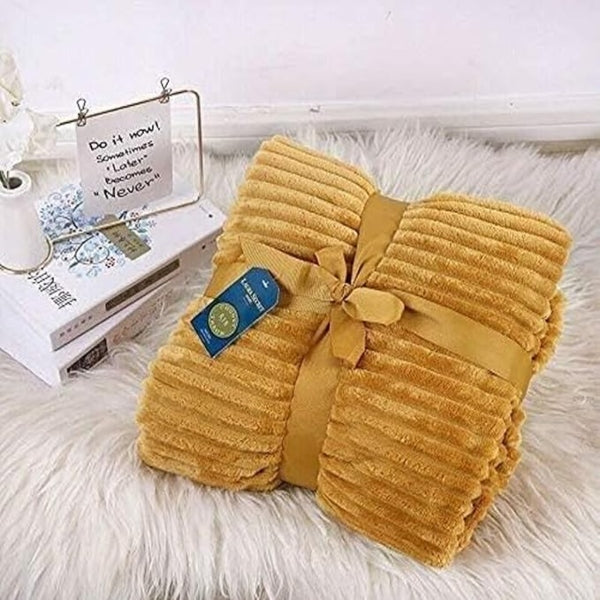 Soft Fleece Throw Blanket - Fluffy Cosy Chunky Ribbed Sofa Throw, Hand or Machine Wash, Warm Fleece Blanket for Sofa, Bed and Couch (150 x 200 Cm, 200 x 240 Cm Double)