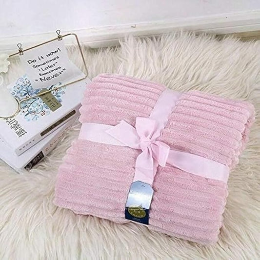 Soft Fleece Throw Blanket - Fluffy Cosy Chunky Ribbed Sofa Throw, Hand or Machine Wash, Warm Fleece Blanket for Sofa, Bed and Couch (150 x 200 Cm, 200 x 240 Cm Double)