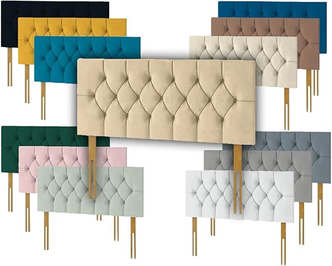 Chesterfield Headboard in Plush Velvet Fabric