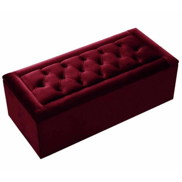 Luxury Large Chesterfield Gas Lift Plush soft Velvet Ottoman Box