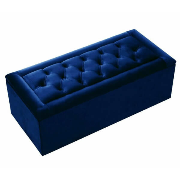 Luxury Large Chesterfield Gas Lift Plush soft Velvet Ottoman Box