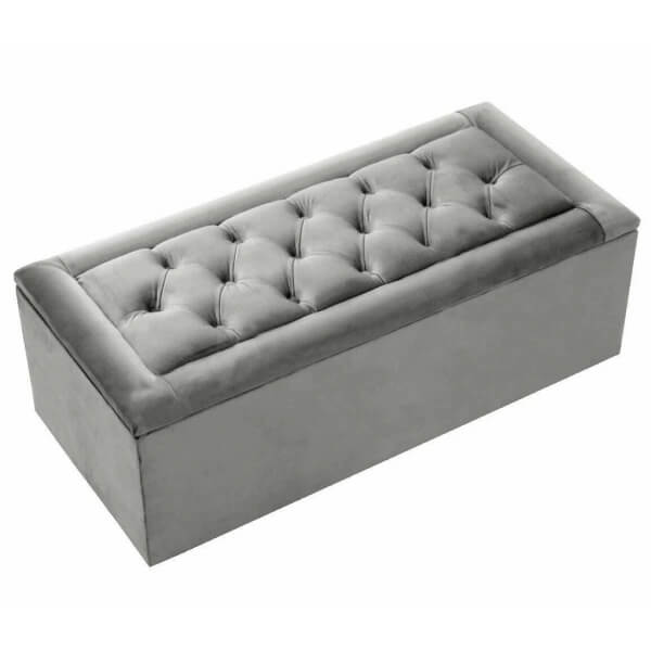 Luxury Large Chesterfield Gas Lift Plush soft Velvet Ottoman Box