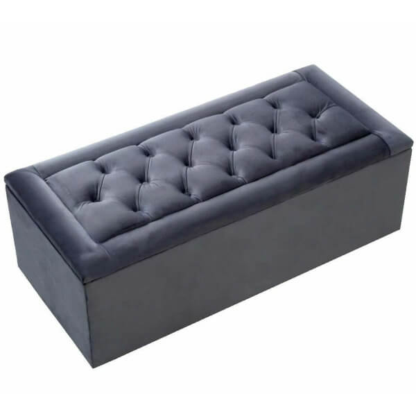 Luxury Large Chesterfield Gas Lift Plush soft Velvet Ottoman Box