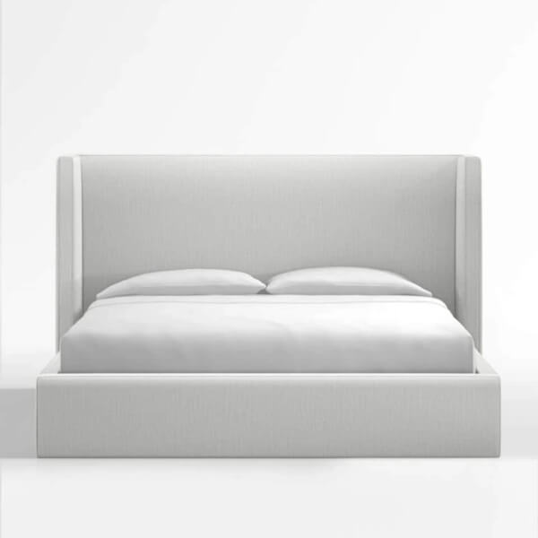 WINGED BRAND NEW NAPLES VELVET UPHOLSTERED BED FRAME DOUBLE & KING SIZE