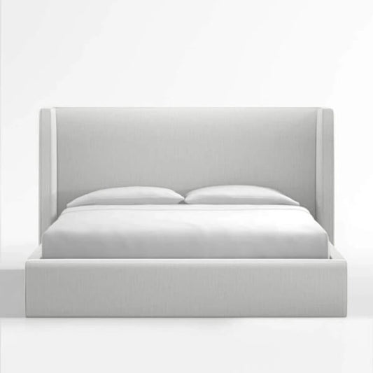 WINGED BRAND NEW NAPLES VELVET UPHOLSTERED BED FRAME DOUBLE & KING SIZE