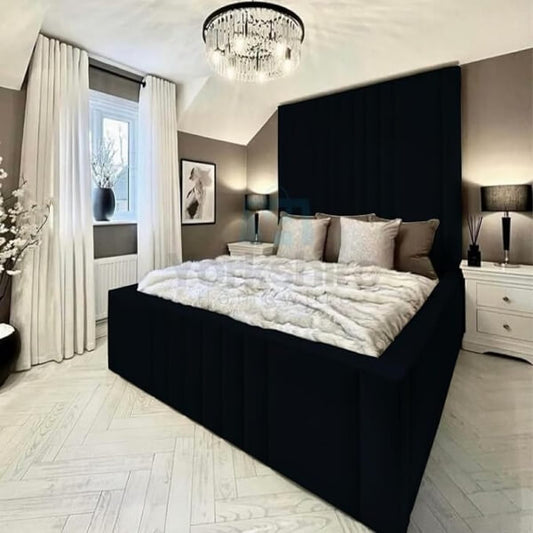 Luxury High Headboard Bed Ottoman Gas Lifts