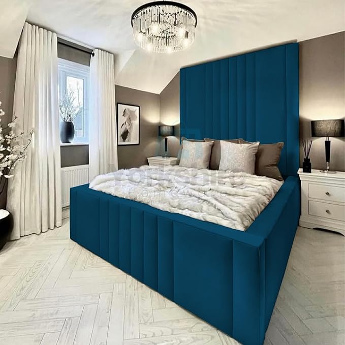 Luxury High Headboard Bed Ottoman