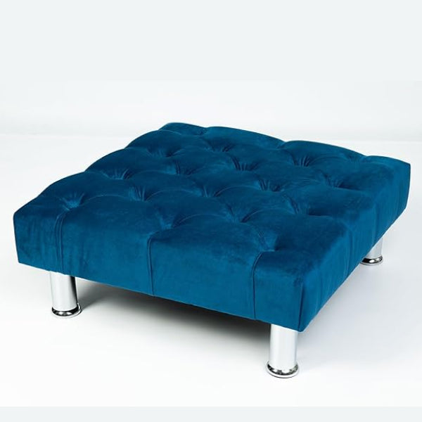 Chesterfield Footstool Coffee Table Footrest Plush Velvet Fabric & Deep Matching Buttons Upholstered Pouffe Strong and Durable Footstool 50cm (L) x 50cm (W) x 15cm (H)