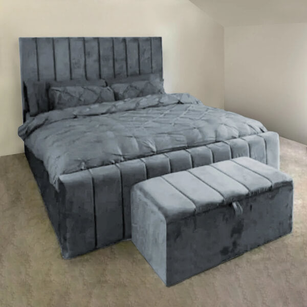 Plush Panel Velvet Upholstered Bed Frame Lined Bed Craft Frames All Sizes