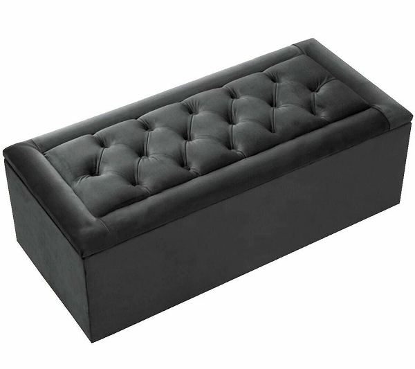 Luxury Large Chesterfield Gas Lift Plush soft Velvet Ottoman Box