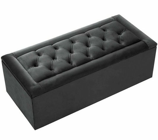 Luxury Large Chesterfield Gas Lift Plush soft Velvet Ottoman Box