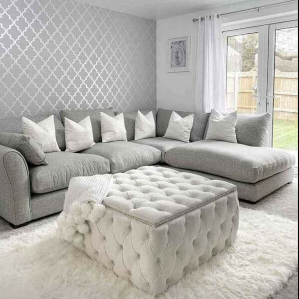 36" Square Upholstered Chesterfield Footstool Coffee Table Pouffe Seat Storage