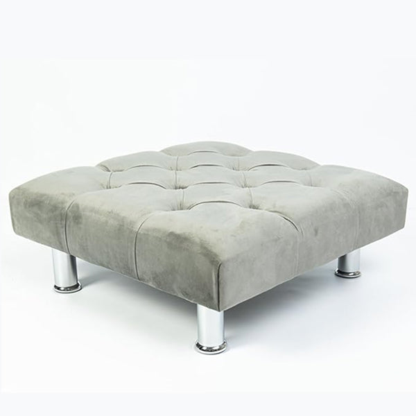 Chesterfield Footstool Coffee Table Footrest Plush Velvet Fabric & Deep Matching Buttons Upholstered Pouffe Strong and Durable Footstool 50cm (L) x 50cm (W) x 15cm (H)