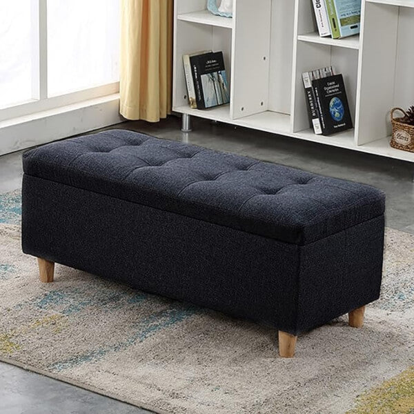 Aurea Button Tufted Storage Ottoman Bench – Modern Upholstered Design (Available in Different Colours & Sizes)
