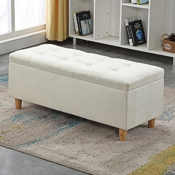 Aurea Button Tufted Storage Ottoman Bench – Modern Upholstered Design (Available in Different Colours & Sizes)