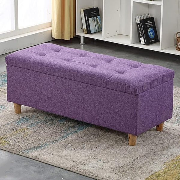 Aurea Button Tufted Storage Ottoman Bench – Modern Upholstered Design (Available in Different Colours & Sizes)