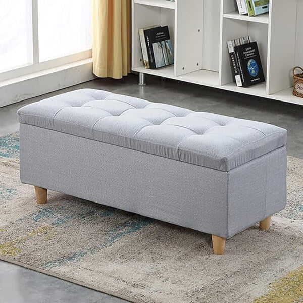 Aurea Button Tufted Storage Ottoman Bench – Modern Upholstered Design (Available in Different Colours & Sizes)