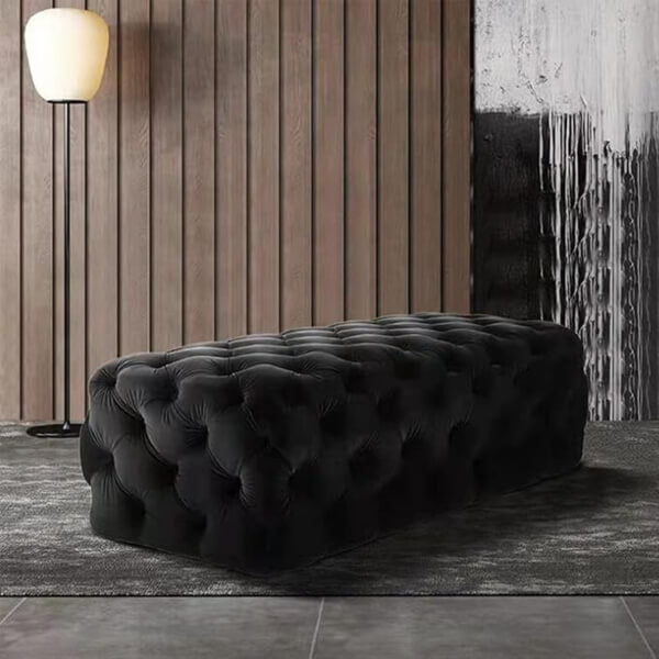 Velora Tufted Velvet Ottoman Bench – Modern Upholstered End-of-Bed Bench (Available in Different Colours & Sizes)