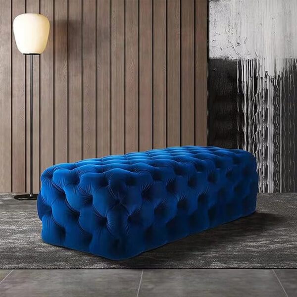 Velora Tufted Velvet Ottoman Bench – Modern Upholstered End-of-Bed Bench (Available in Different Colours & Sizes)
