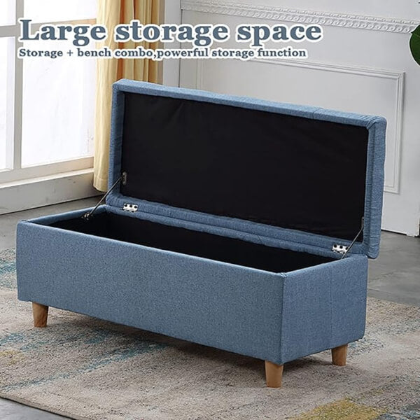 Aurea Button Tufted Storage Ottoman Bench – Modern Upholstered Design (Available in Different Colours & Sizes)