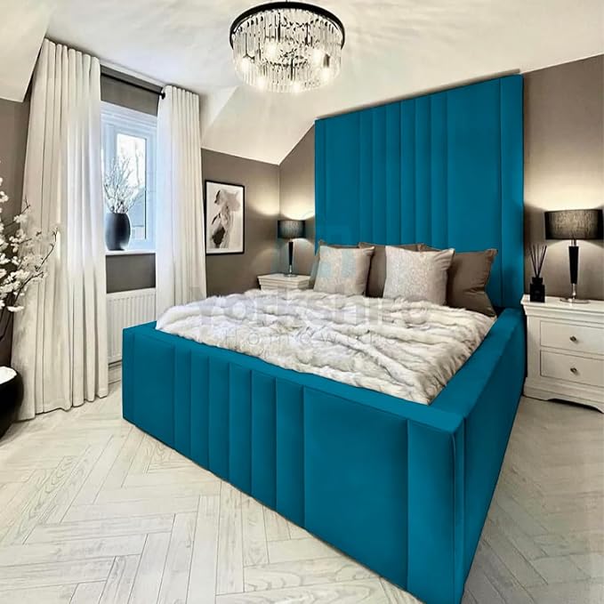 Luxury High Headboard Bed Ottoman